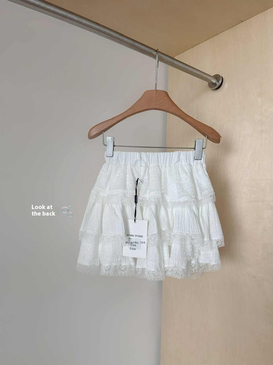 Lace Cake Skirt Women's High Waist Slimming A- Line Skirt