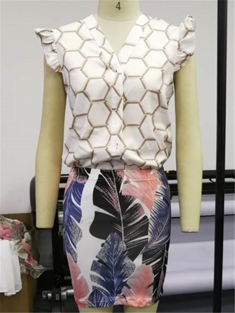 Lace Sleeve Casual Sleeveless Simple Shirt