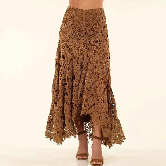 Women's Hollow Vacation Style Lace Beach Skirt